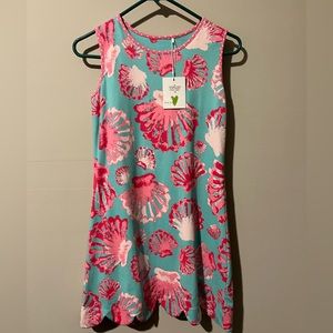 Adorable summer pink light green reversible dress. Three friends apparel. NWT.